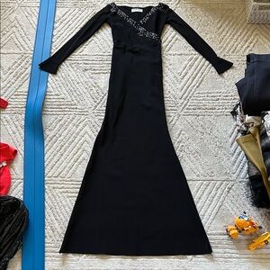 Chiara Boni Elegant Black Long-Sleeve Evening Gown
